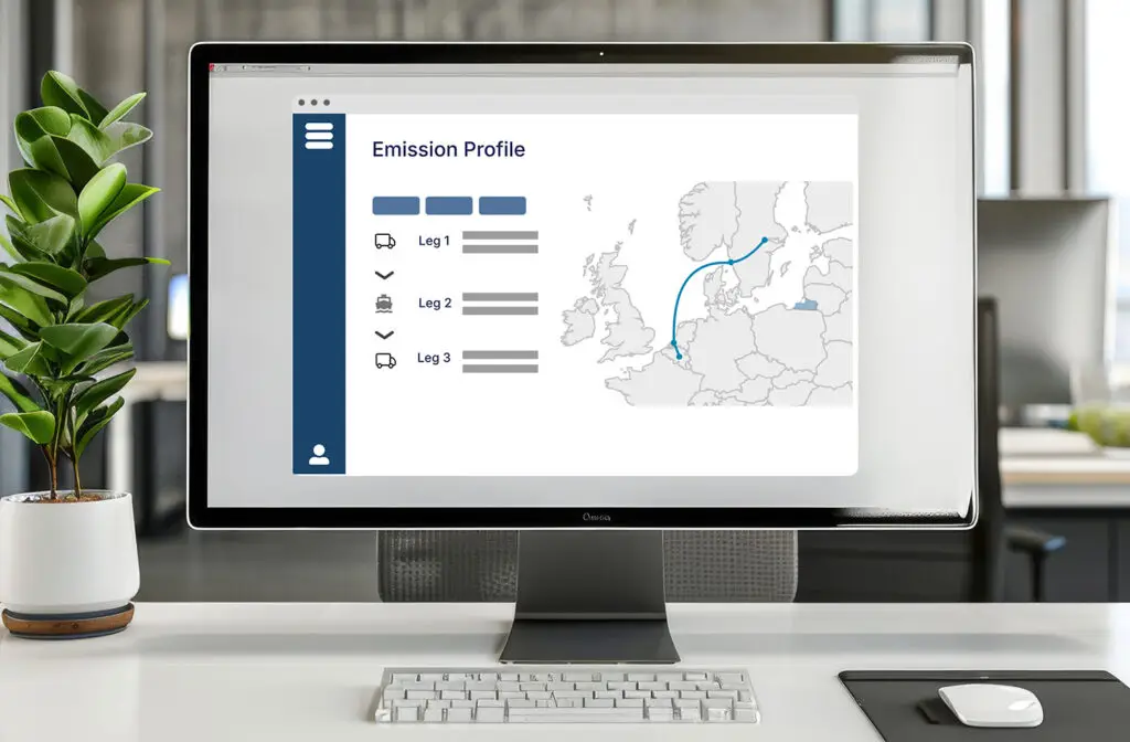 a computer monitor with a map on it