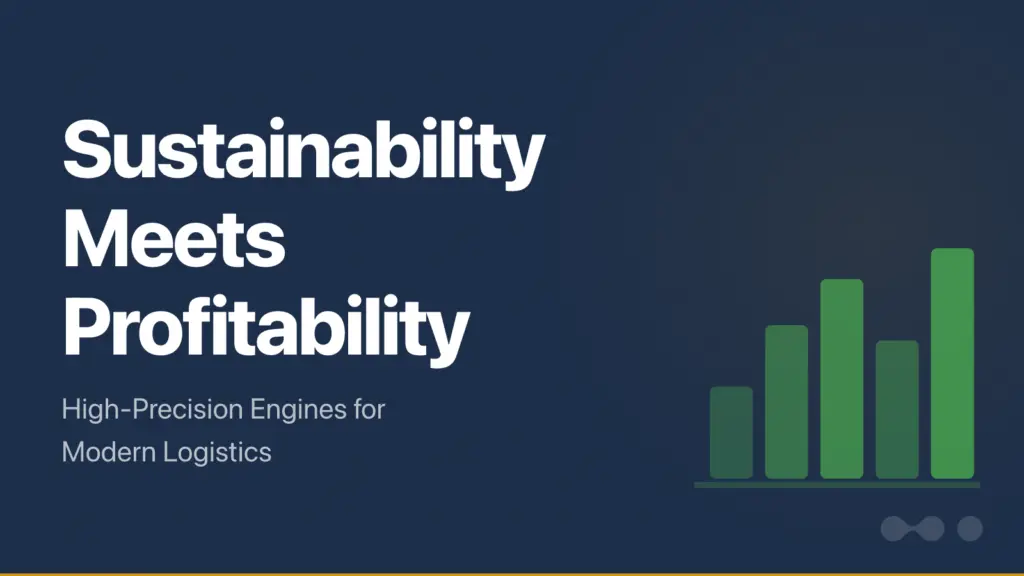 Sustainable logistics dashboard showing price and emission engines